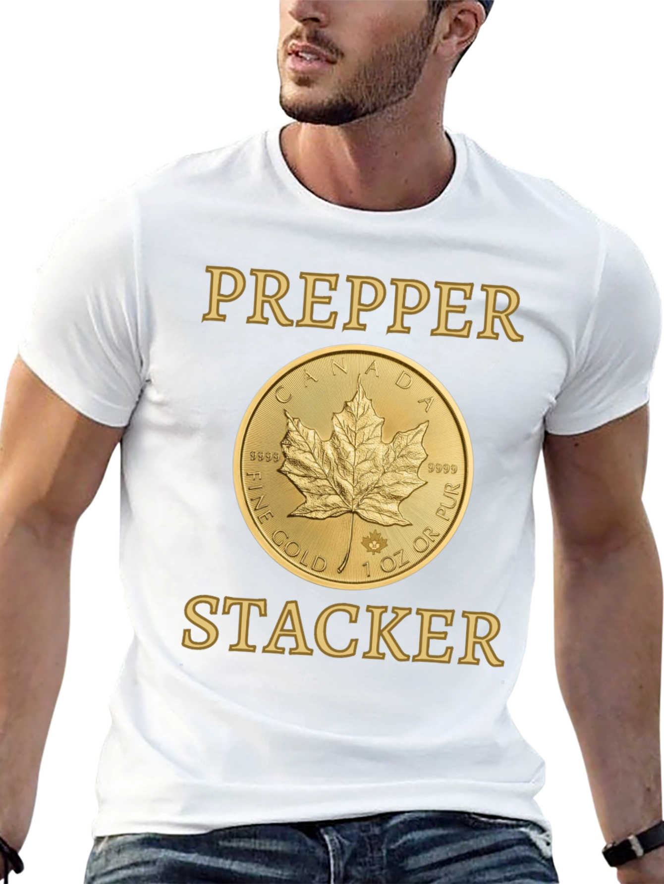 Prepper Stacker Gold Coin T-Shirt