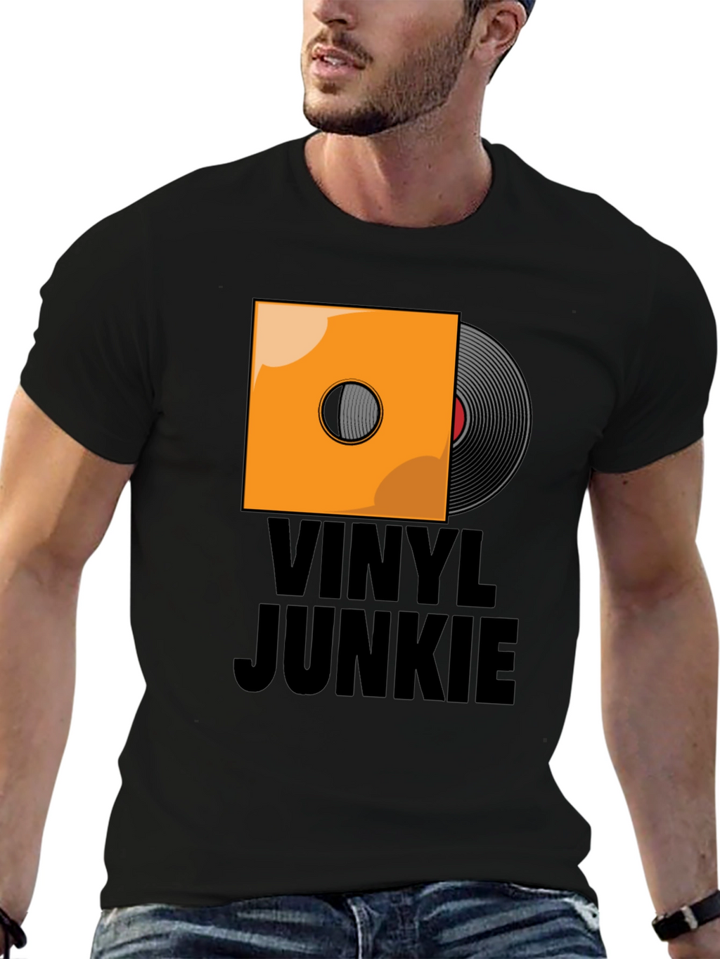 Vinyl Junkie Graphic T-Shirt - Music Lover Tee