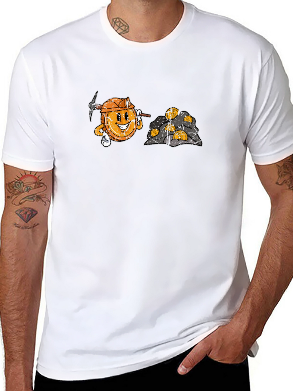 Bitcoin Miner Cartoon Graphic T-Shirt