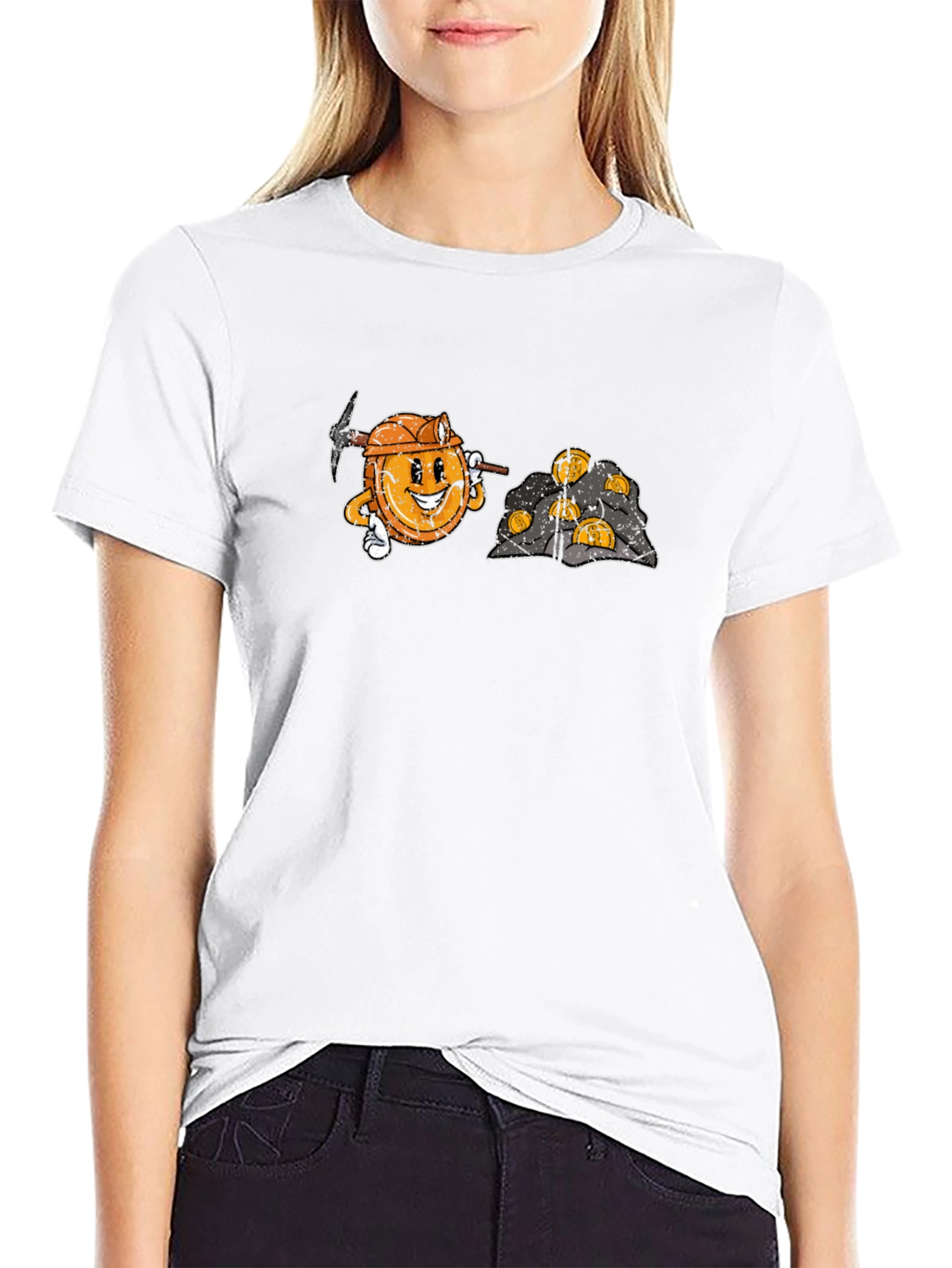 Bitcoin Miner Cartoon Graphic T-Shirt