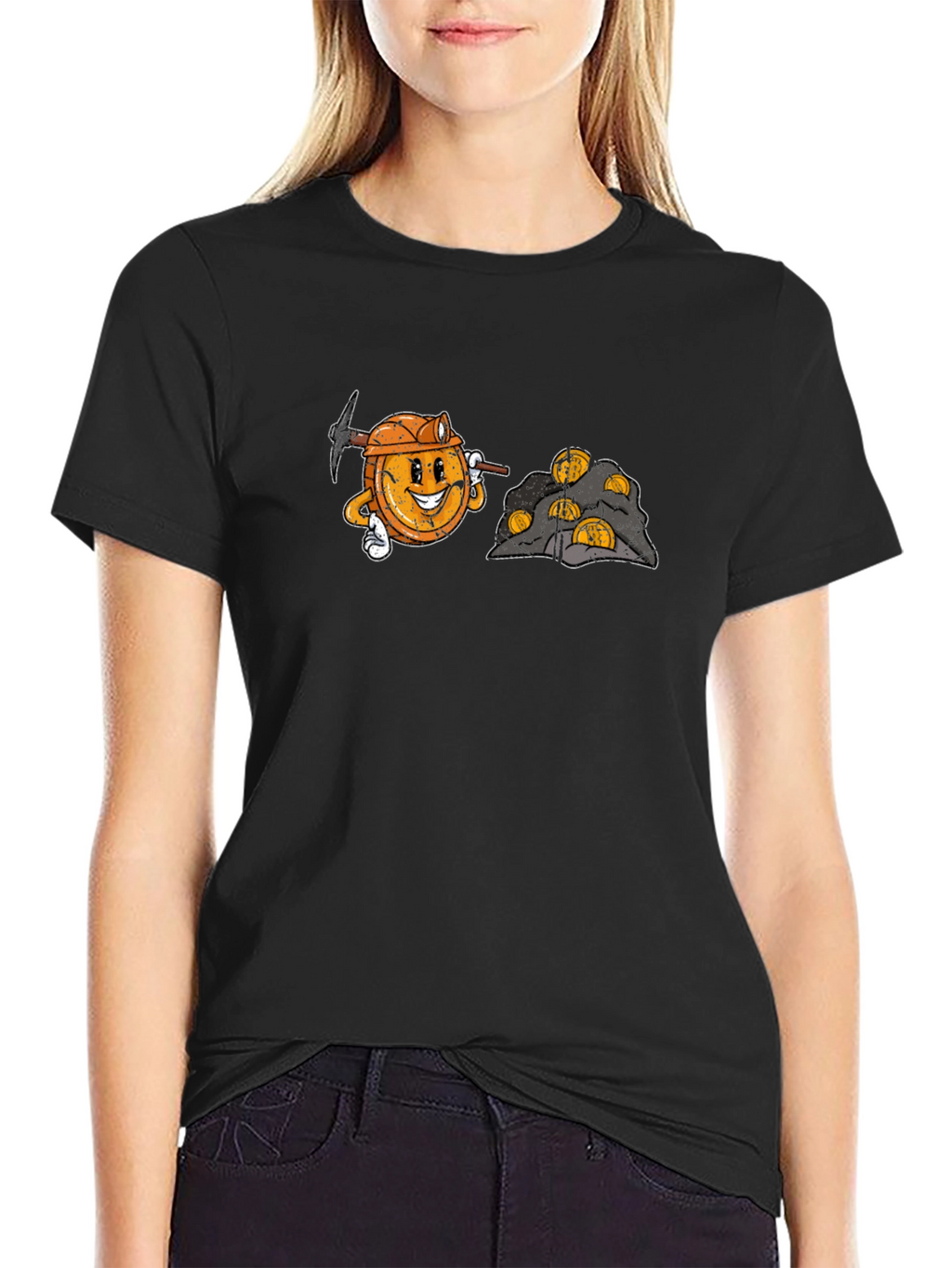 Bitcoin Miner Cartoon Graphic T-Shirt