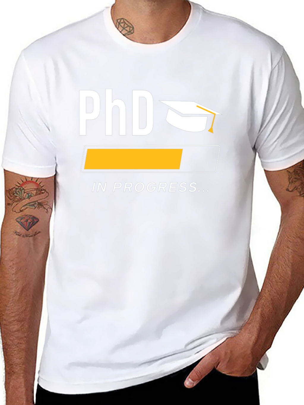 PhD In Progress Black Graphic Tee