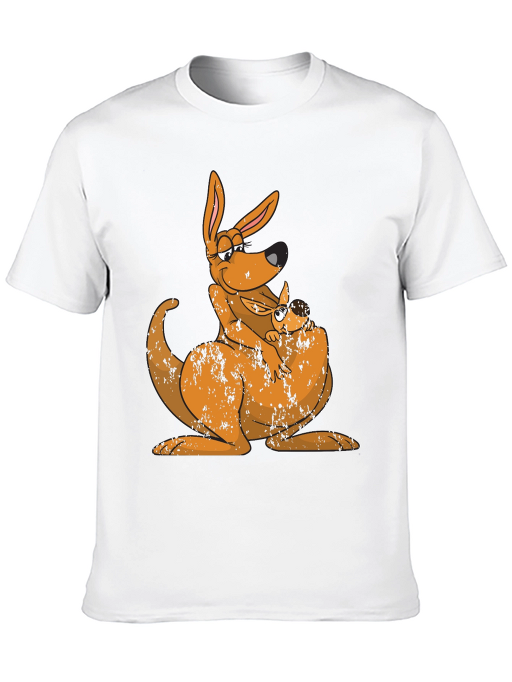 Kangaroo Mama and Baby Black T-Shirt