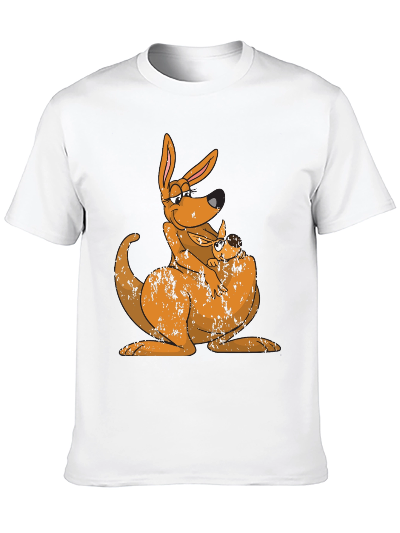 Kangaroo Mama and Baby Black T-Shirt