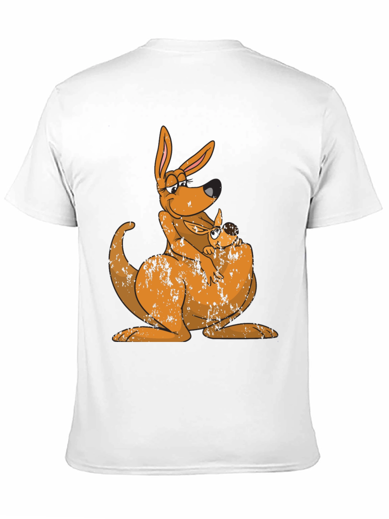 Kangaroo Mama and Baby Black T-Shirt