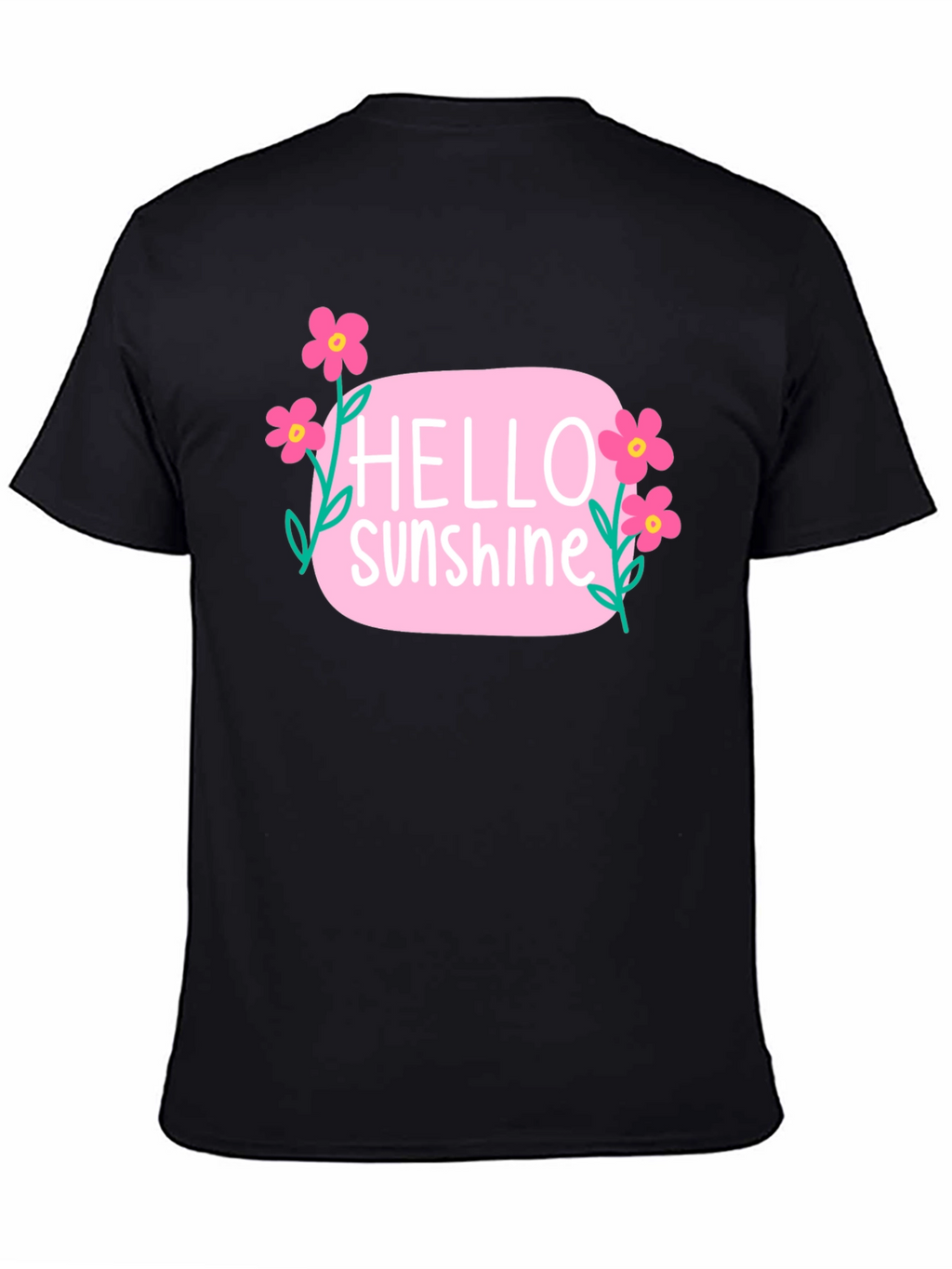 Hello Sunshine Floral Graphic Tee - Black
