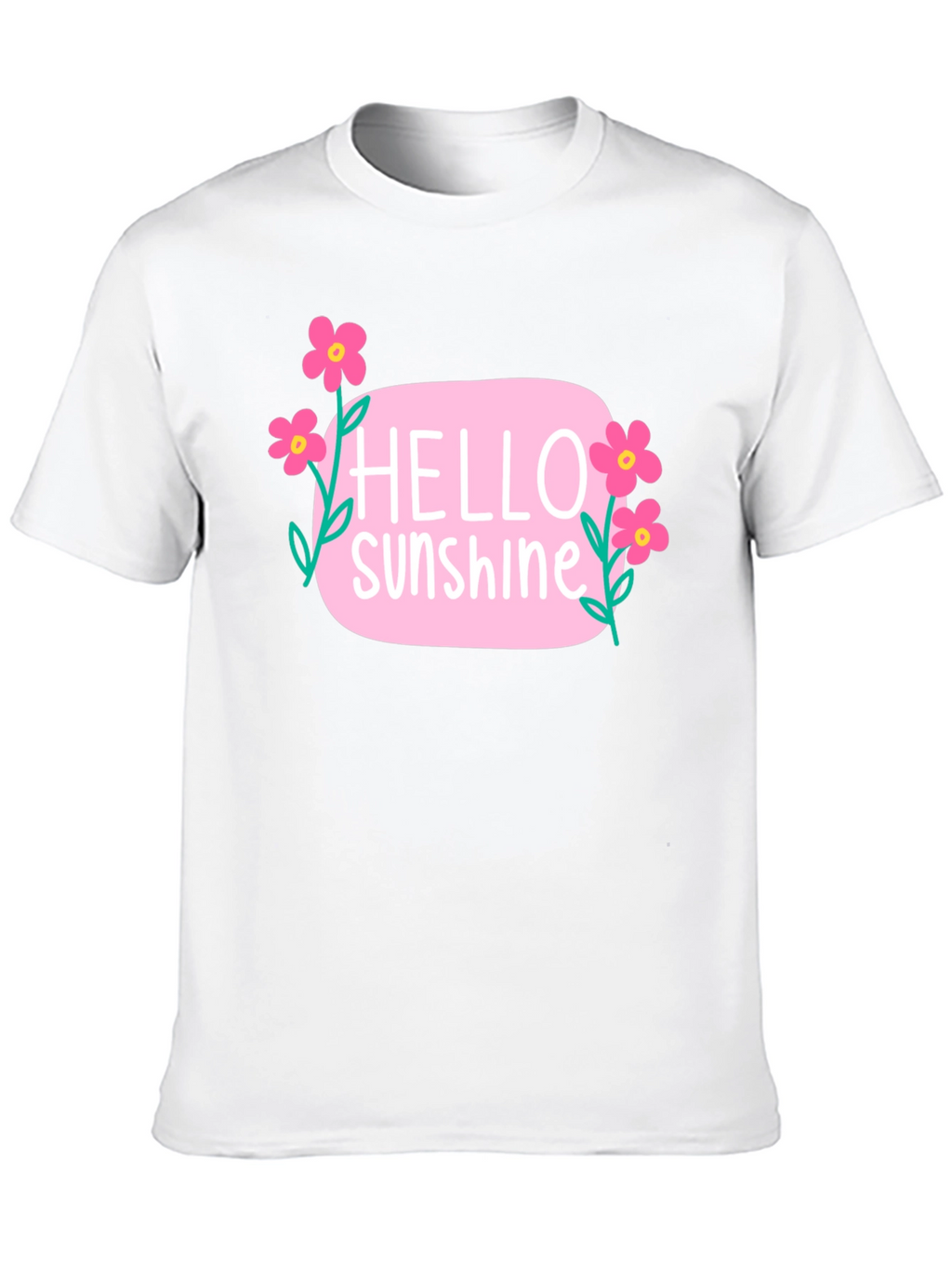 Hello Sunshine Floral Graphic Tee - Black