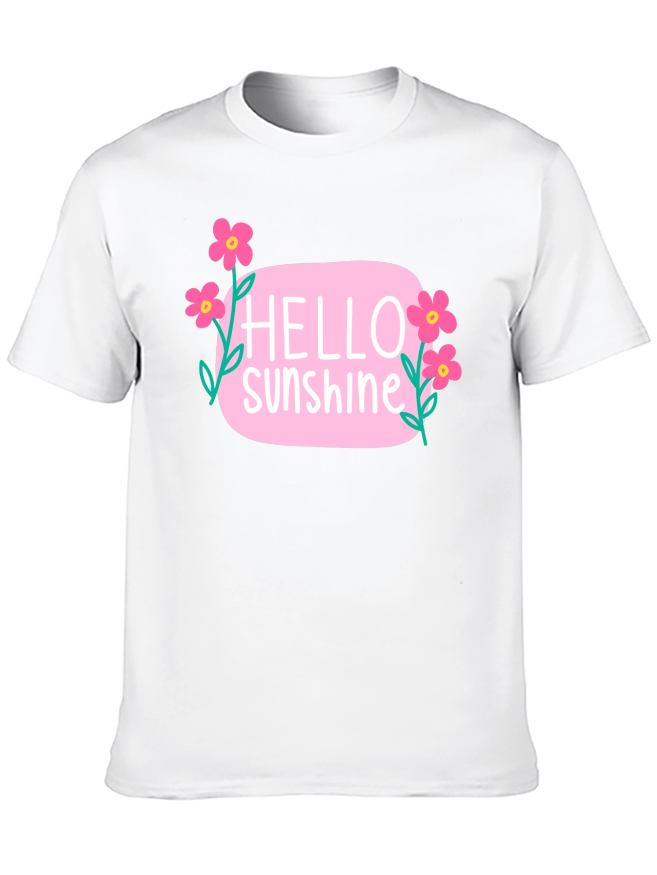 Hello Sunshine Floral Graphic Tee - Black