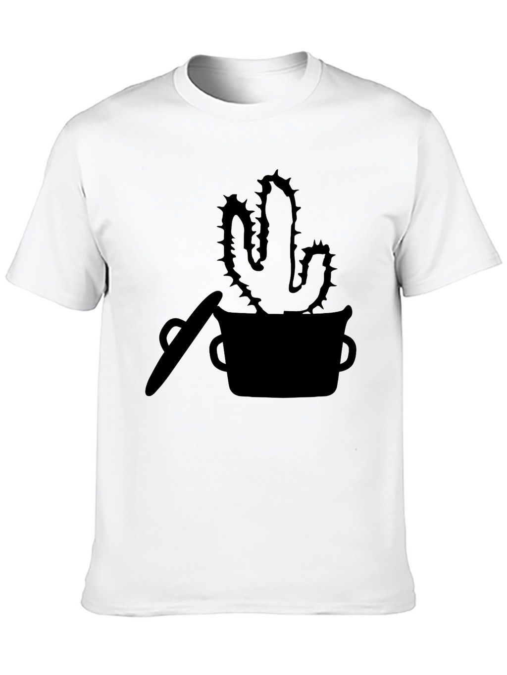 Cactus Silhouette Graphic Tee - Trendy Black T-Shirt