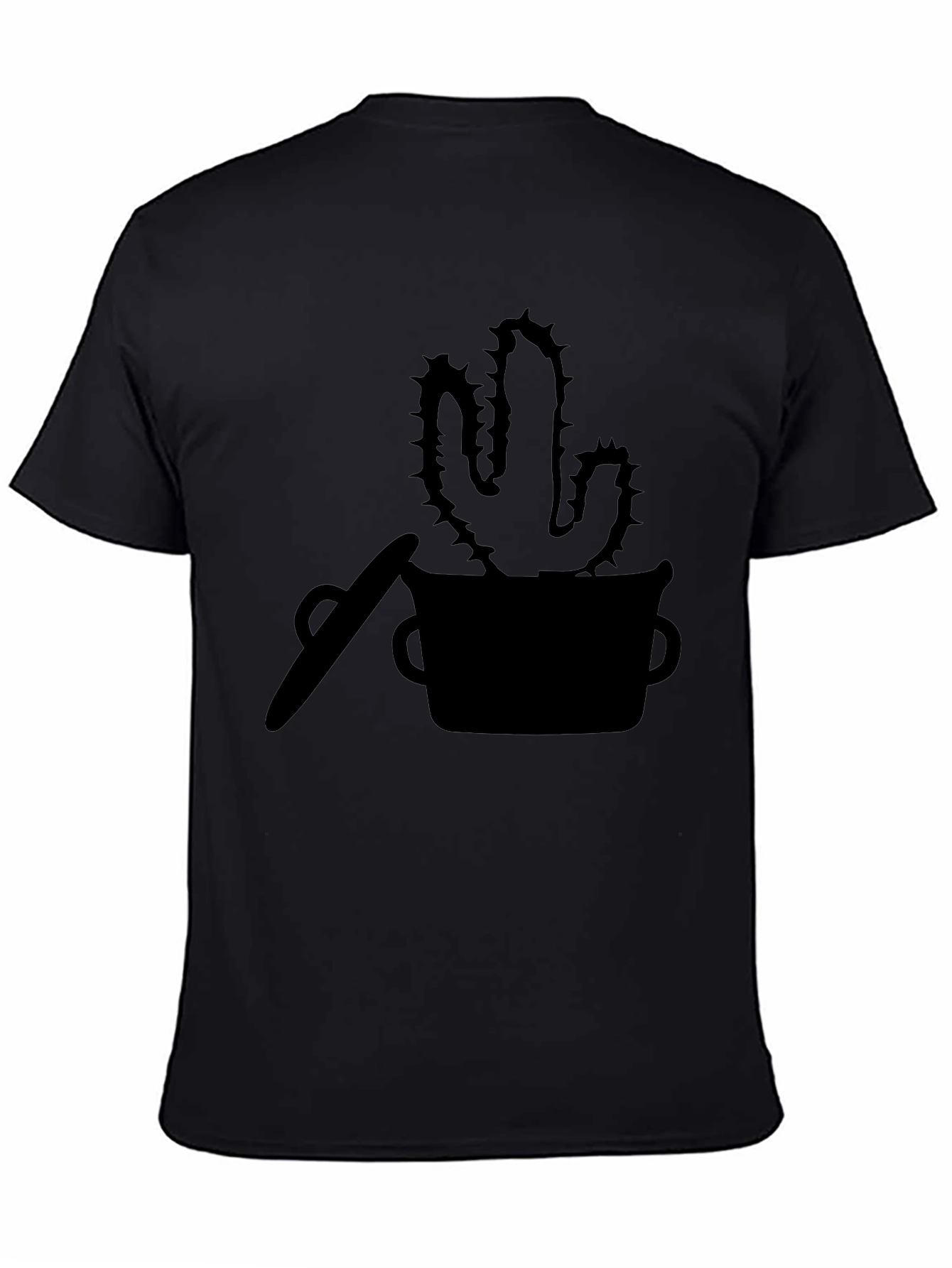 Cactus Silhouette Graphic Tee - Trendy Black T-Shirt