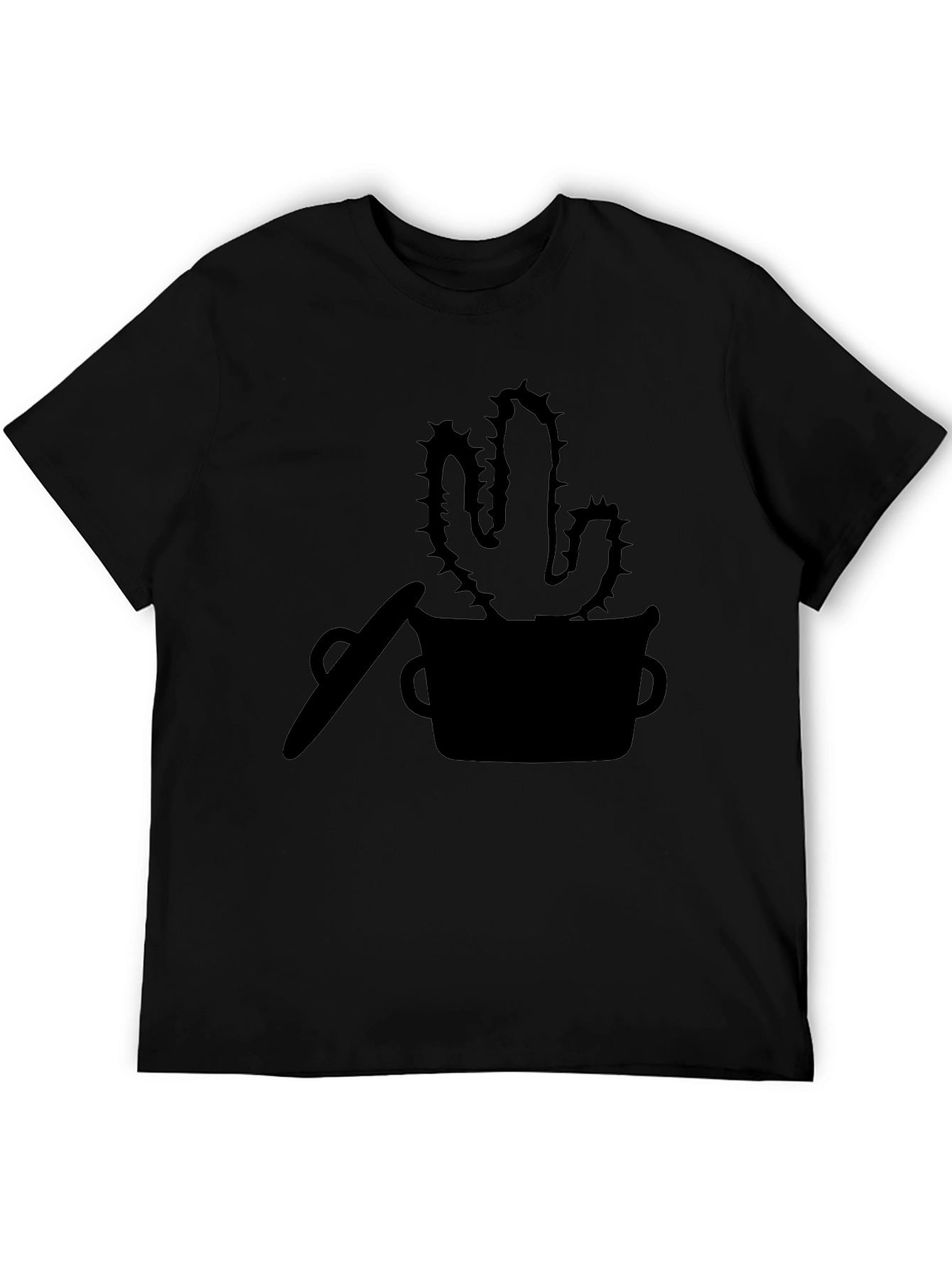 Cactus Silhouette Graphic Tee - Trendy Black T-Shirt