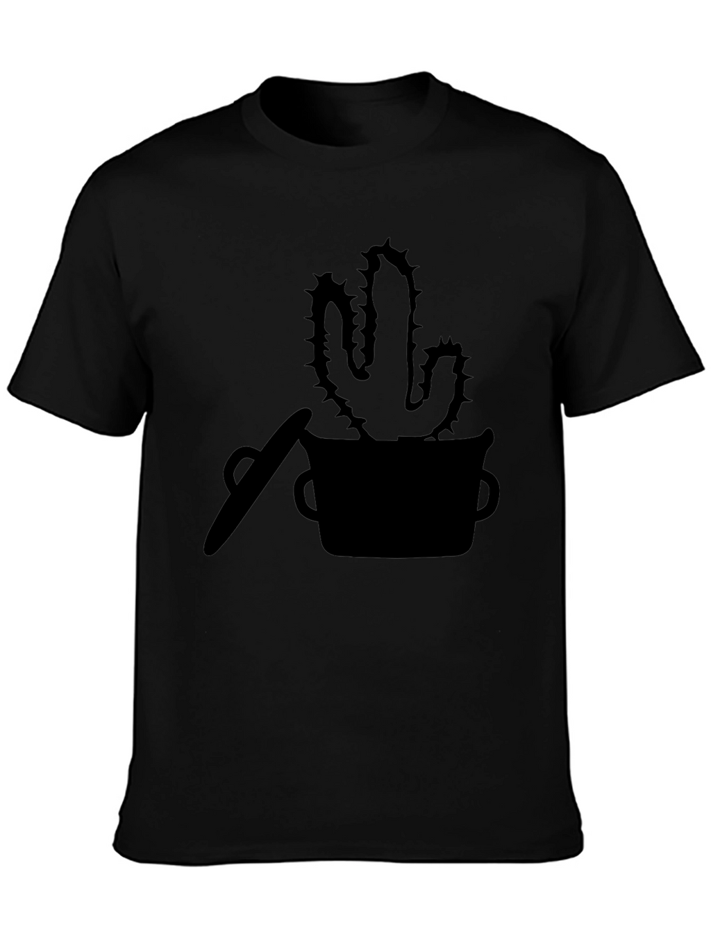 Cactus Silhouette Graphic Tee - Trendy Black T-Shirt