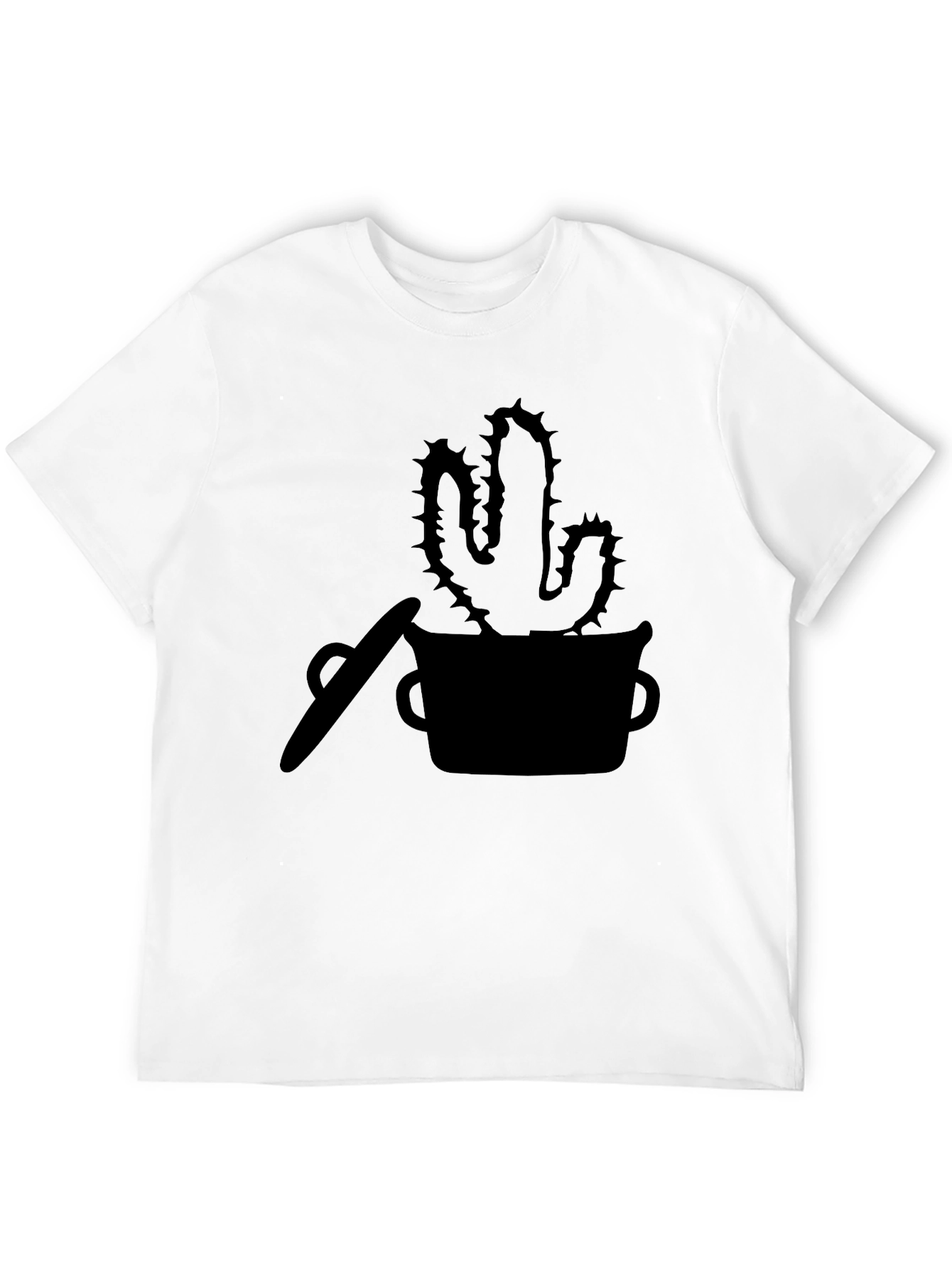 Cactus Silhouette Graphic Tee - Trendy Black T-Shirt