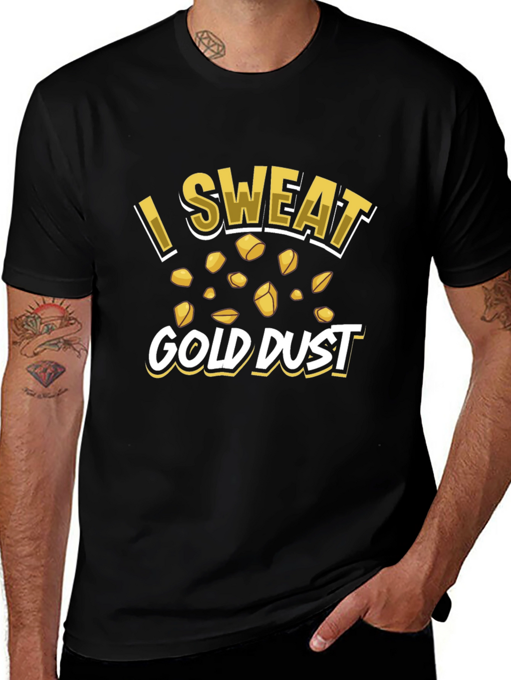I Sweat Gold Dust Funny Graphic Tee