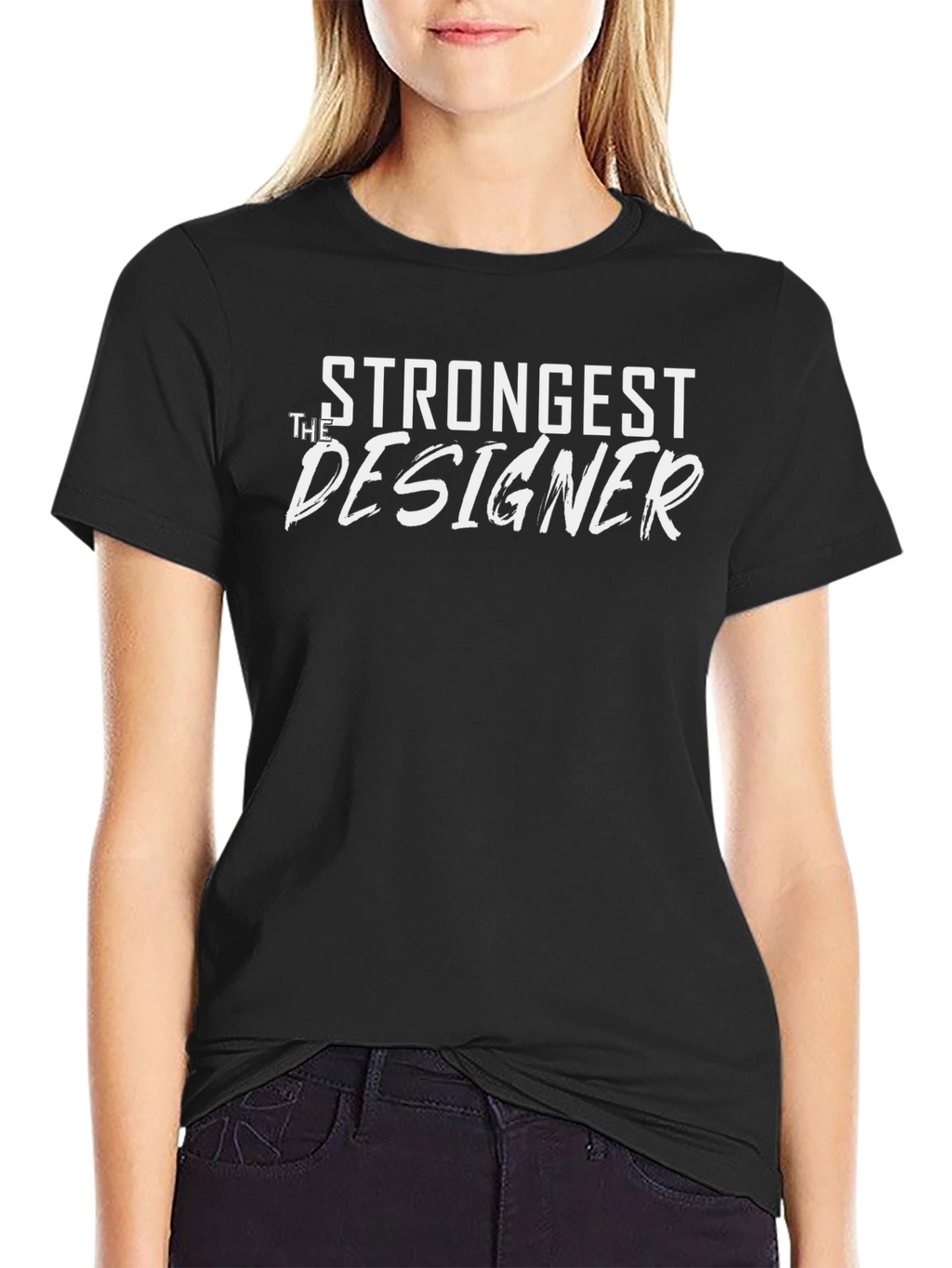 Strongest Designer Black Graphic T-Shirt