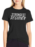 Strongest Designer Black Graphic T-Shirt