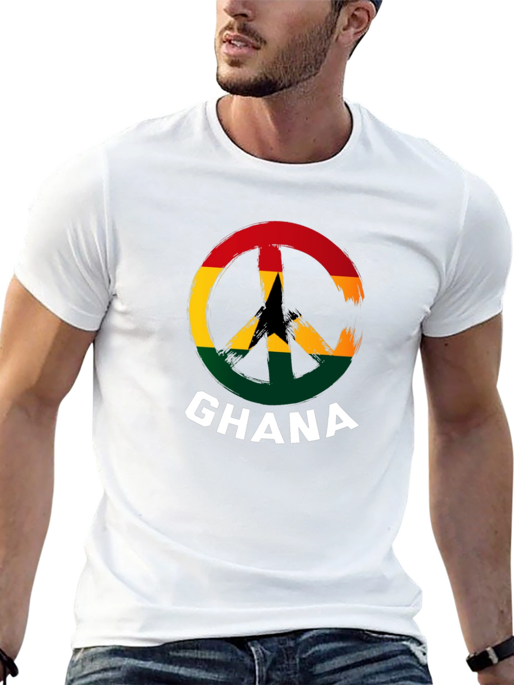 Ghana Peace Sign T-Shirt - Black