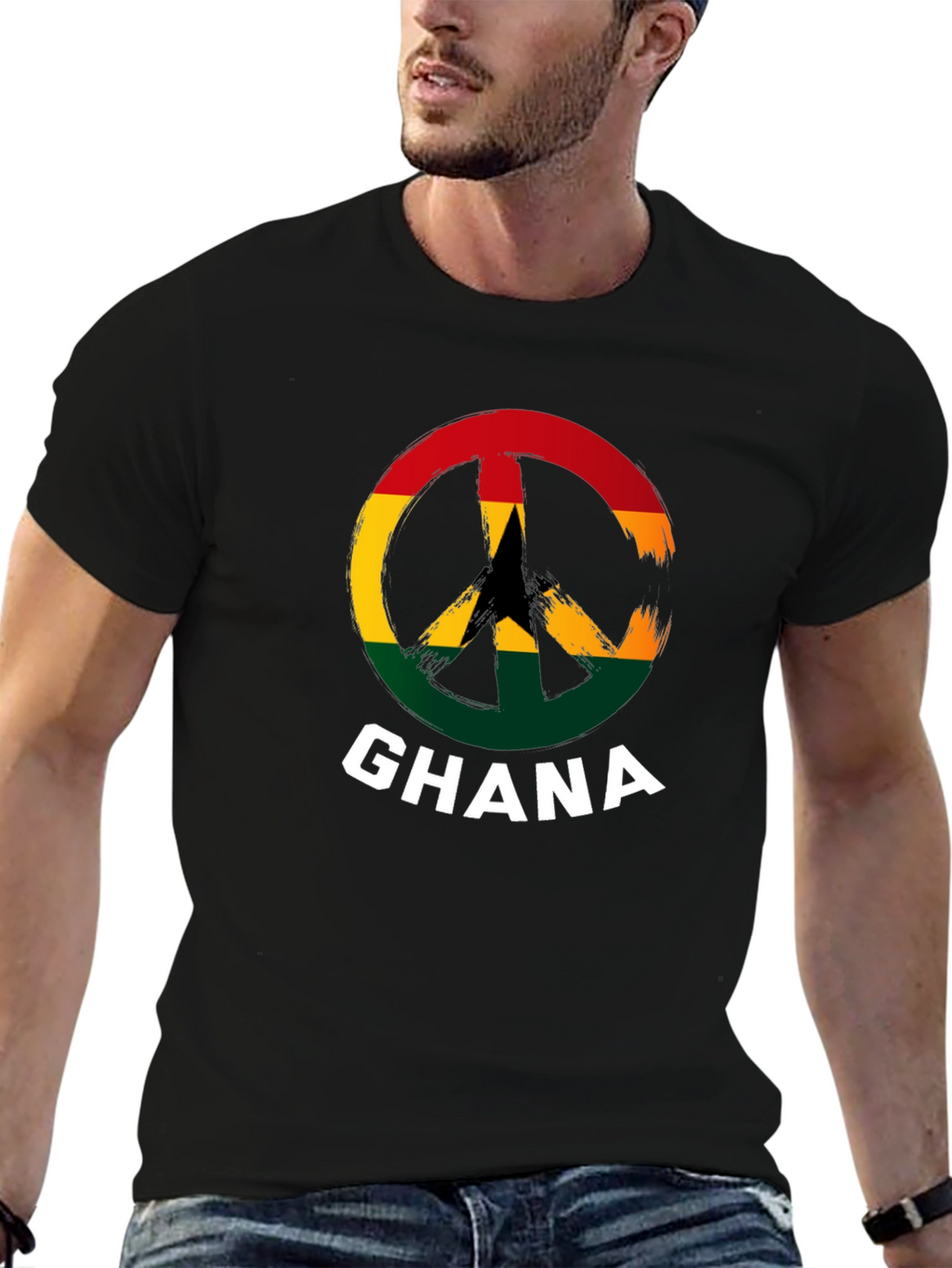 Ghana Peace Sign T-Shirt - Black