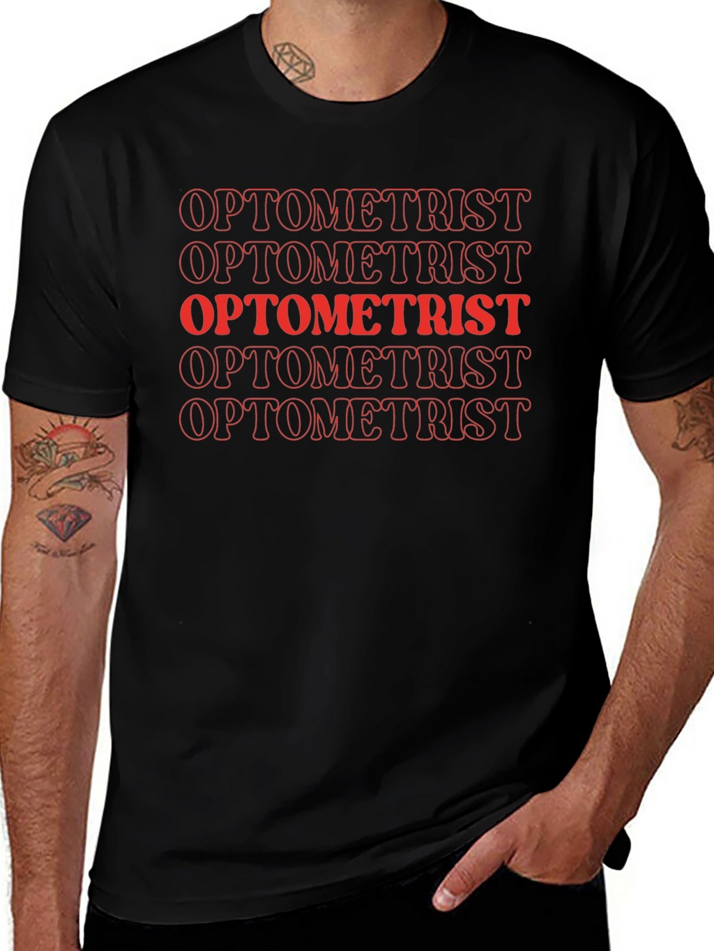 Optometrist Bold Text Graphic T-Shirt