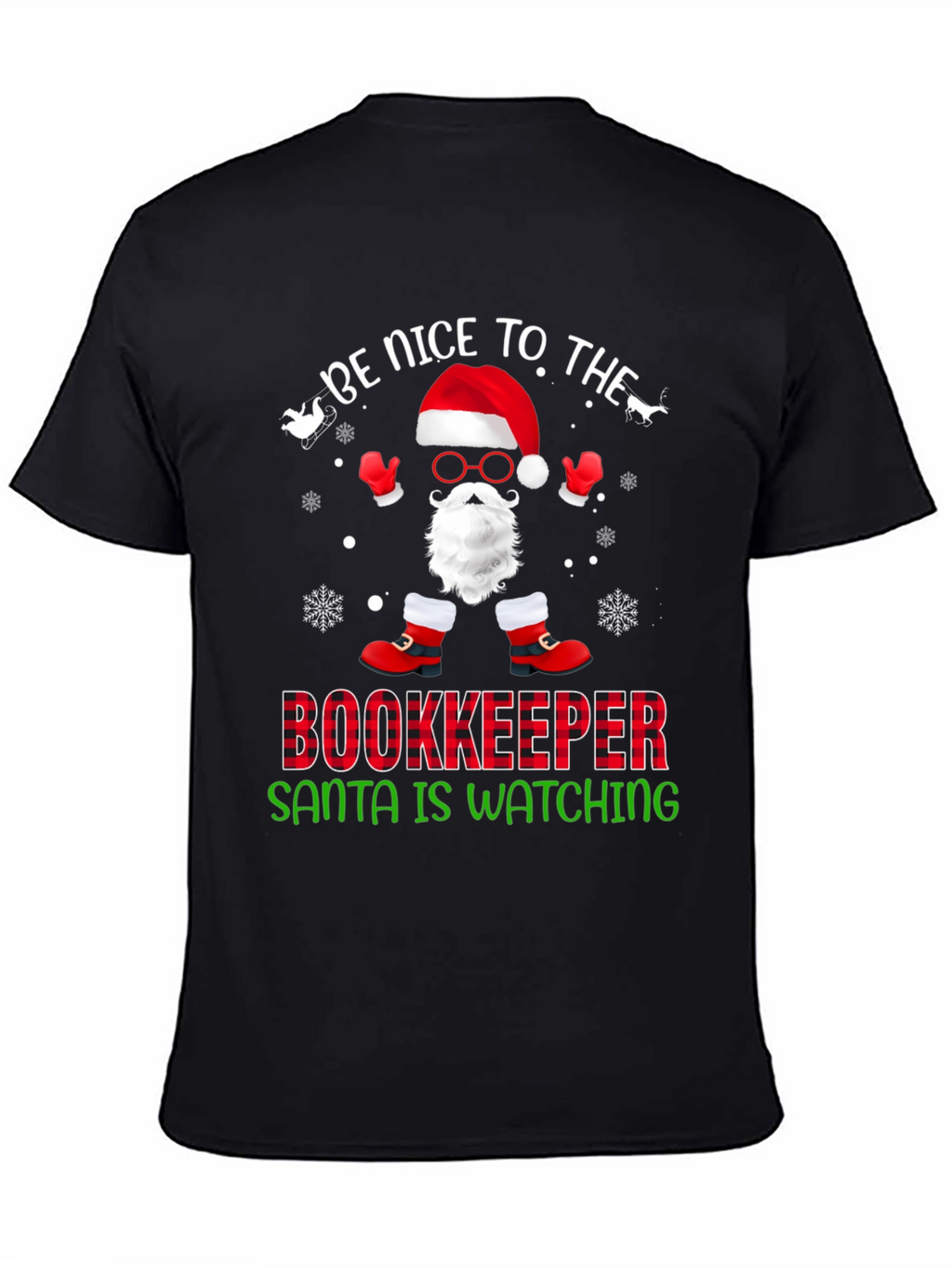 Be Nice to the Bookkeeper Santa Watching T-Shirt