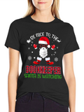 Be Nice to the Bookkeeper Santa Watching T-Shirt