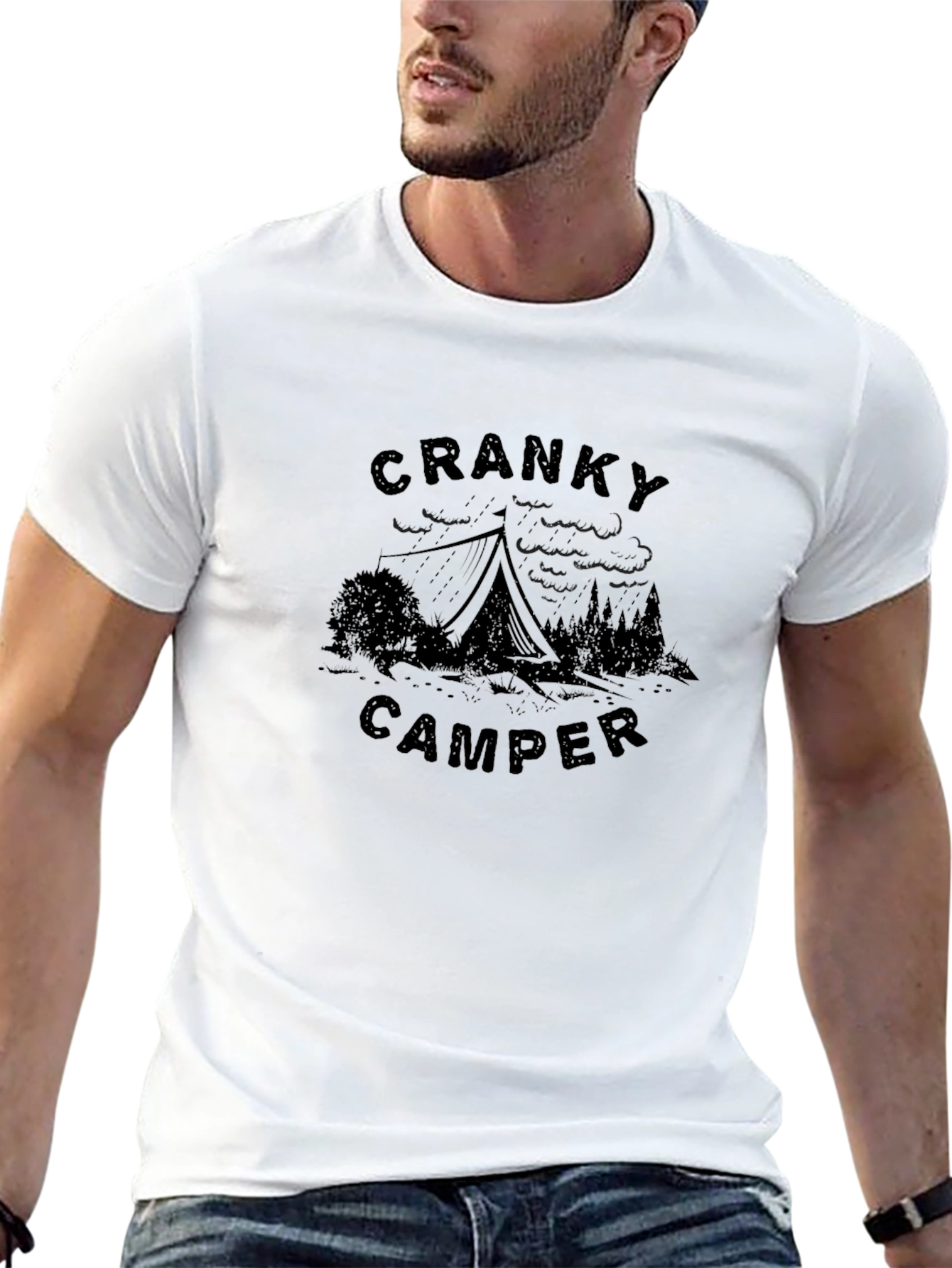 Cranky Camper Graphic T-Shirt - Black