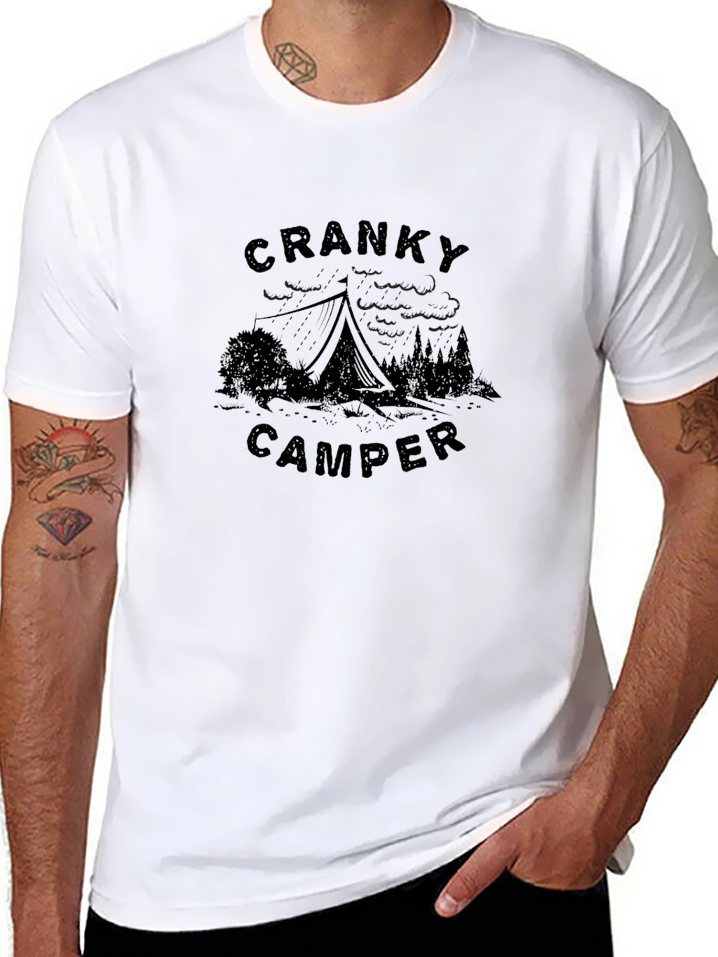 Cranky Camper Graphic T-Shirt - Black