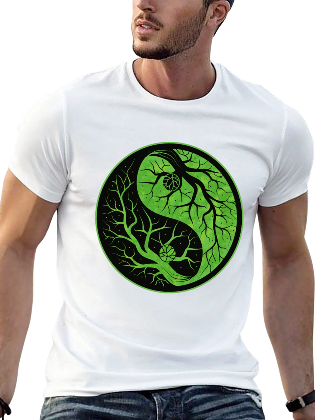 Yin Yang Tree Graphic Tee - Black