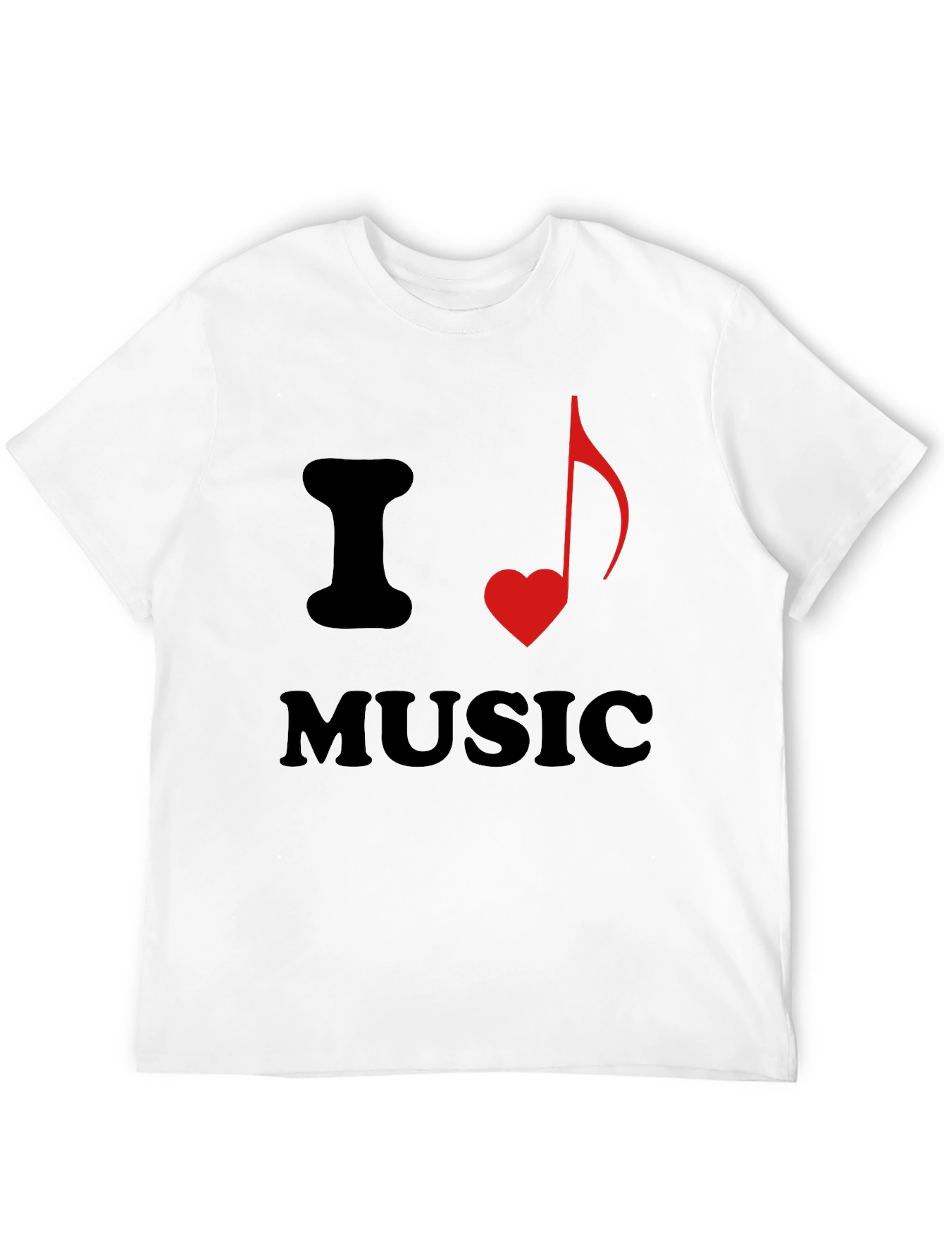 I Heart Music Graphic Tee - Stylish Black T-Shirt