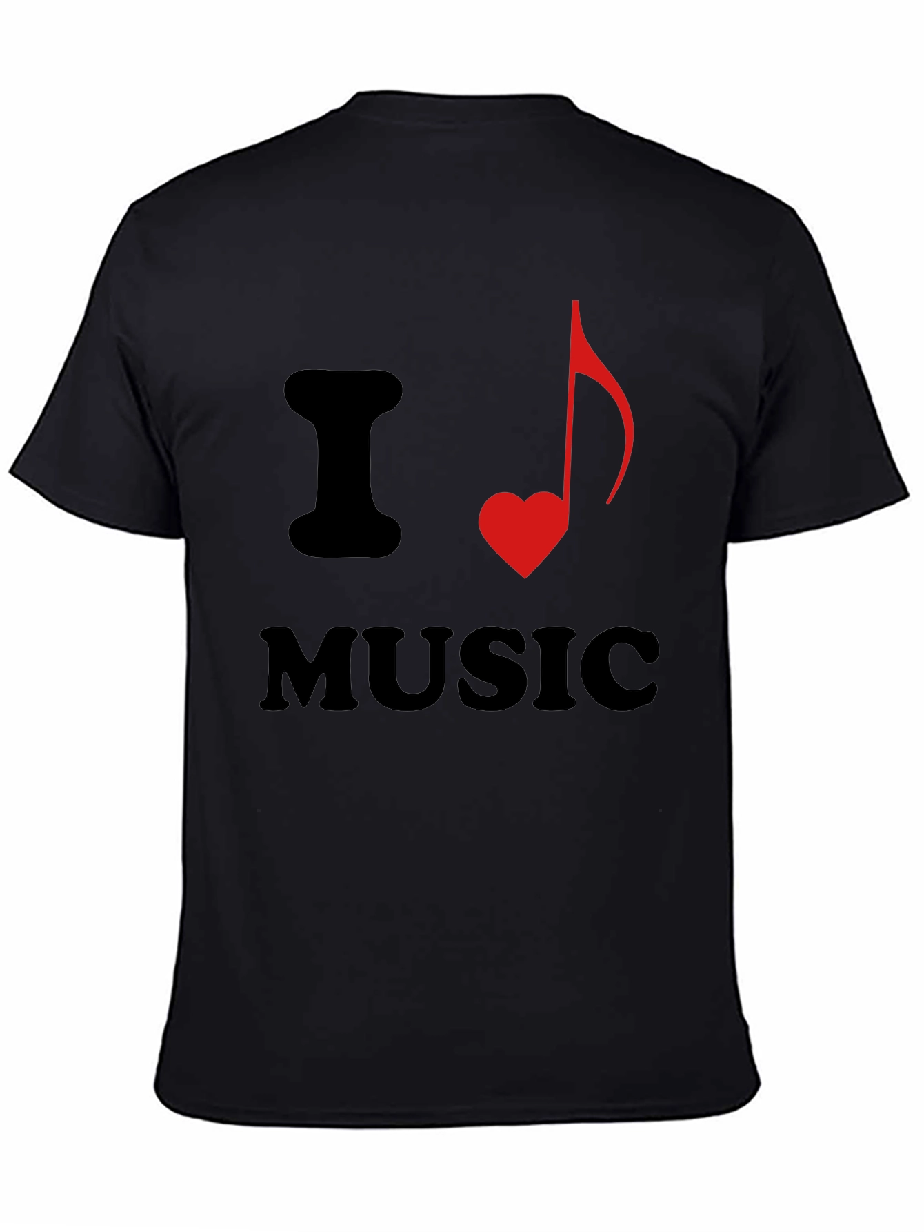 I Heart Music Graphic Tee - Stylish Black T-Shirt
