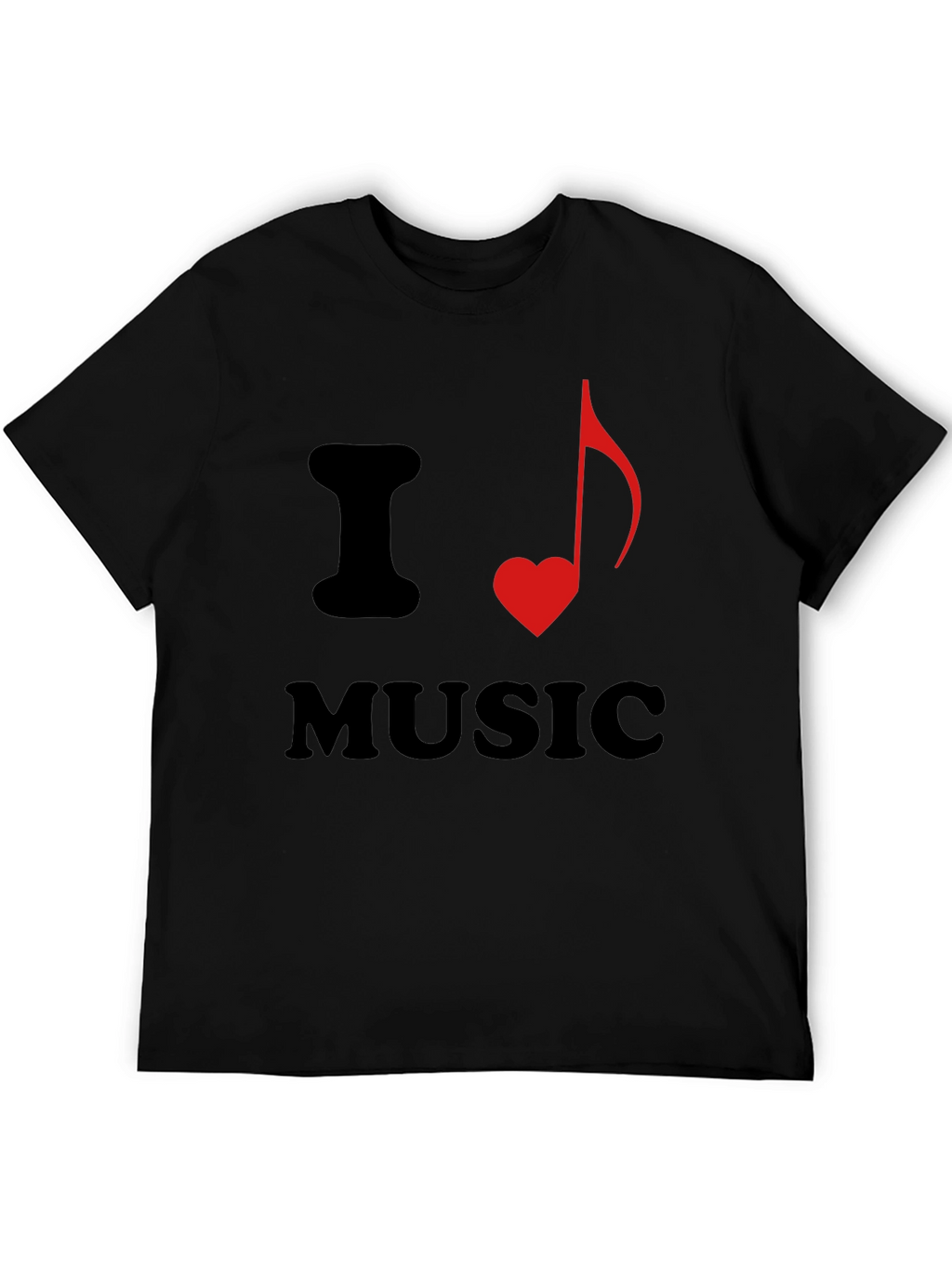 I Heart Music Graphic Tee - Stylish Black T-Shirt