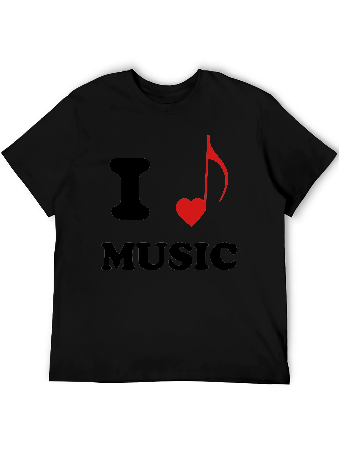 I Heart Music Graphic Tee - Stylish Black T-Shirt