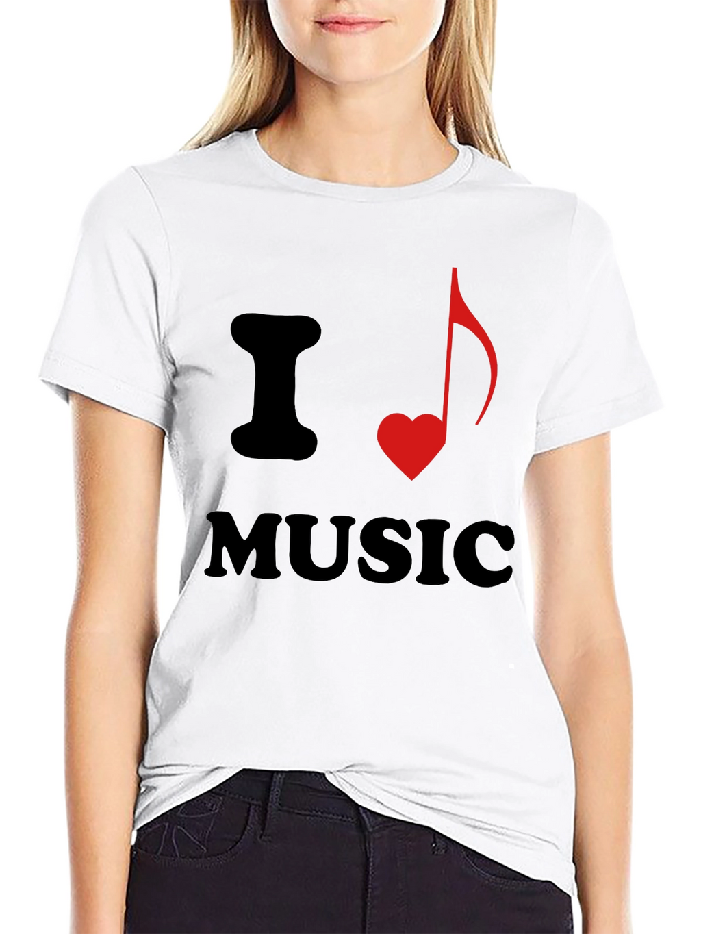 I Heart Music Graphic Tee - Stylish Black T-Shirt