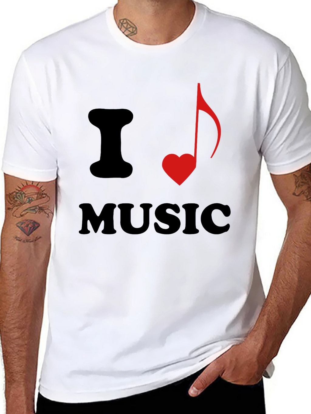 I Heart Music Graphic Tee - Stylish Black T-Shirt