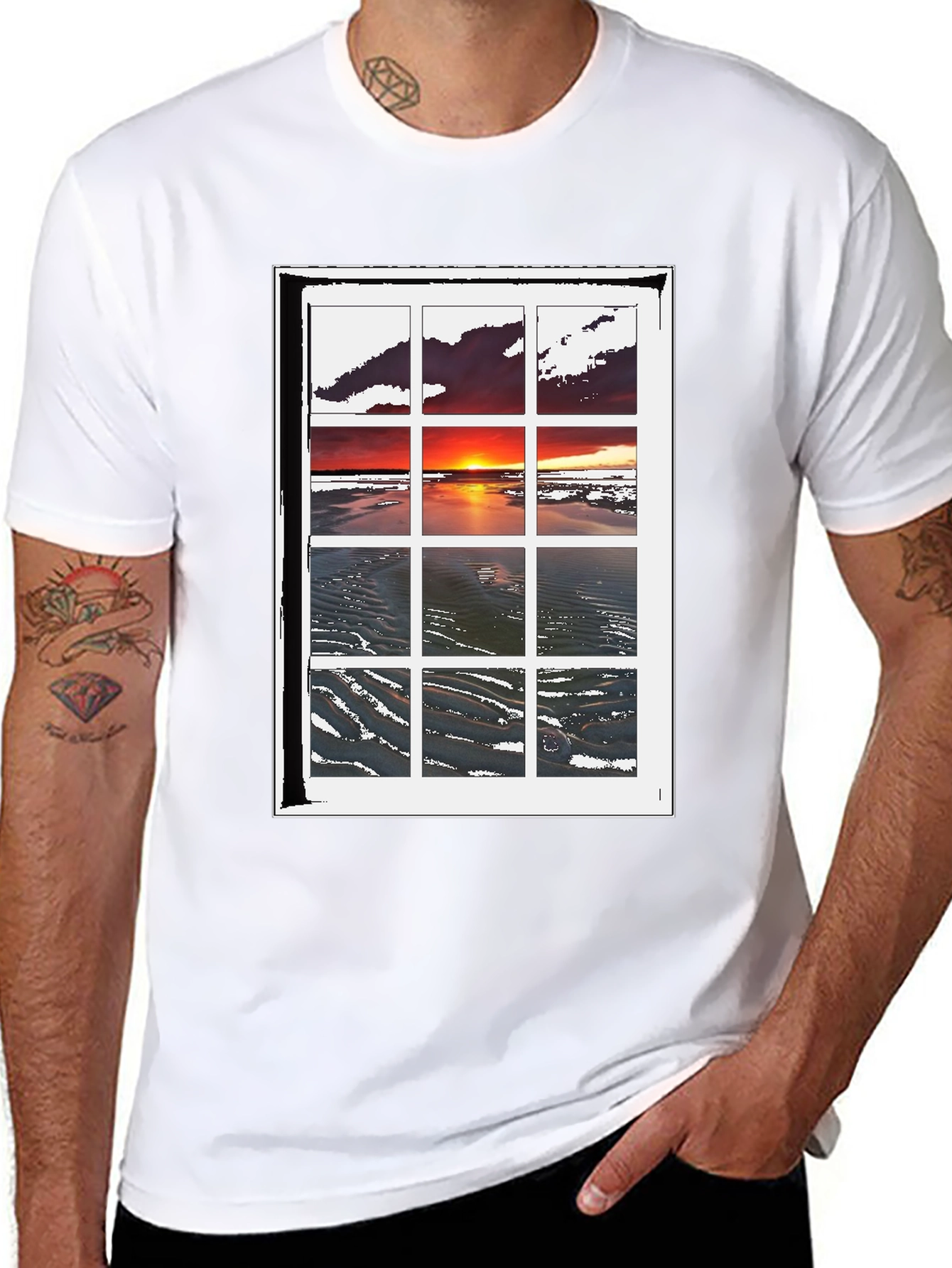 Sunset Window T-Shirt - Coastal Scene Tee