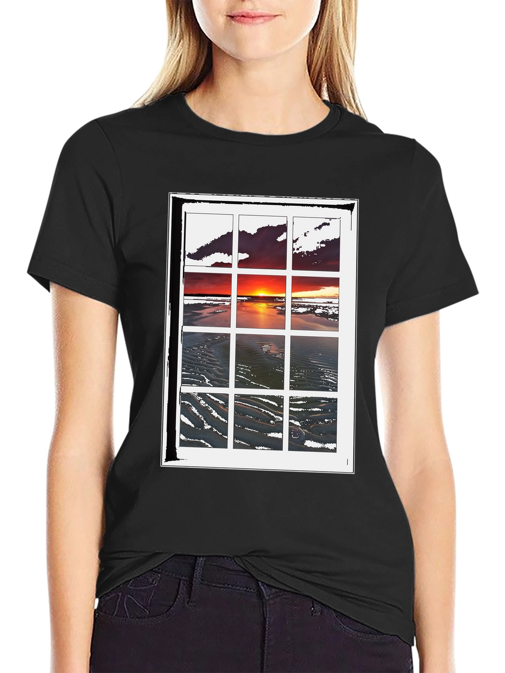 Sunset Window T-Shirt - Coastal Scene Tee