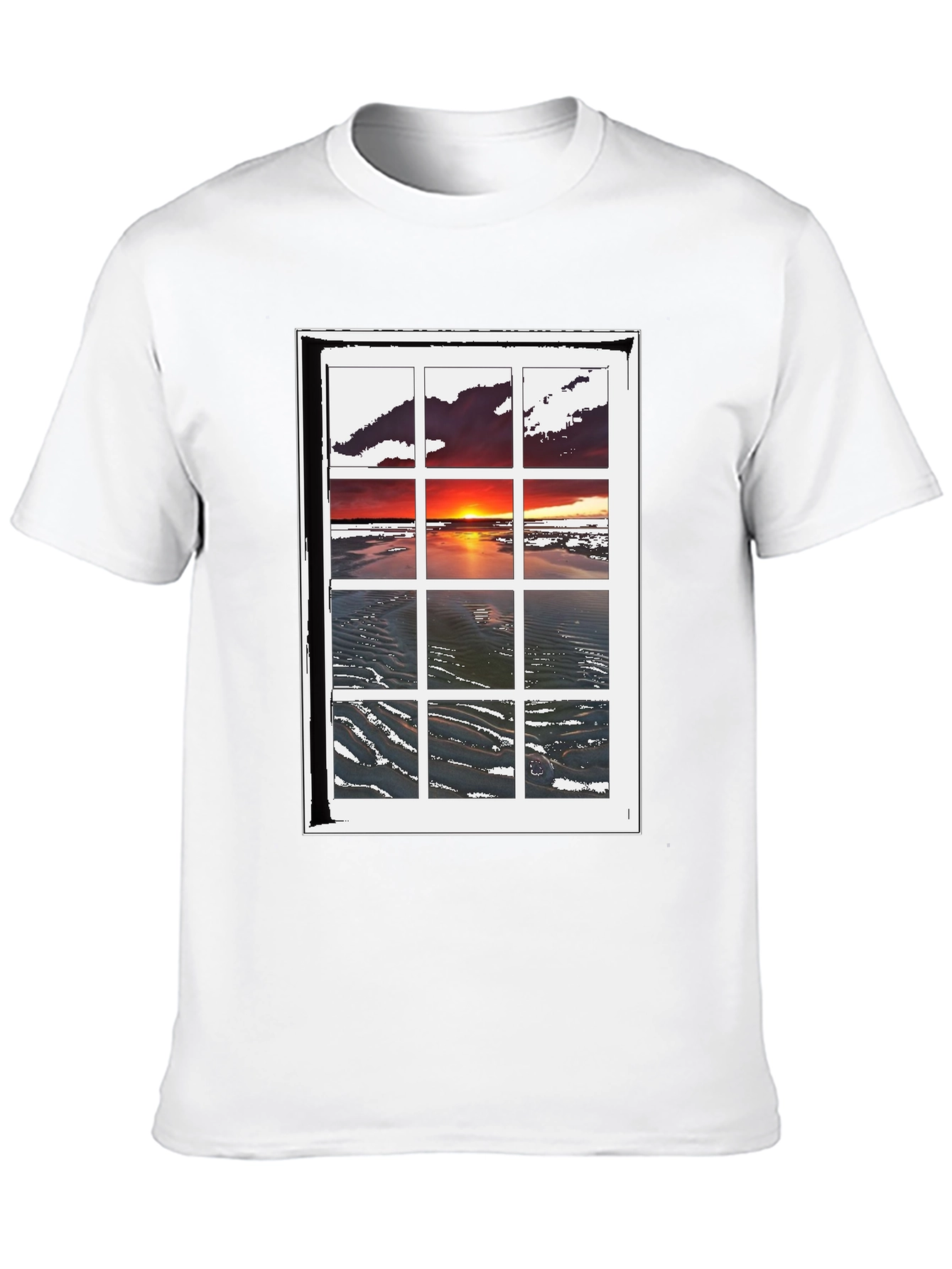 Sunset Window T-Shirt - Coastal Scene Tee