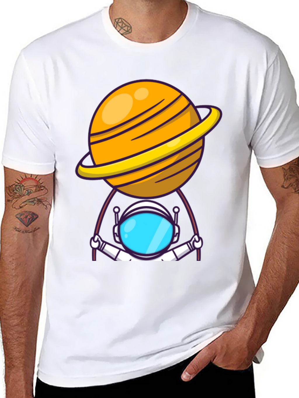 Astronaut Planet T-Shirt - Outer Space Graphic Tee