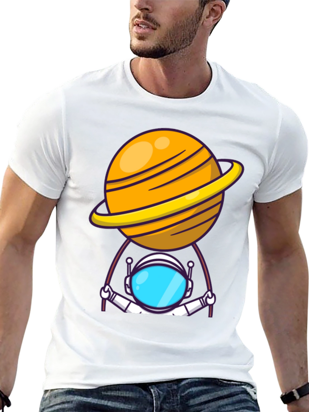 Astronaut Planet T-Shirt - Outer Space Graphic Tee