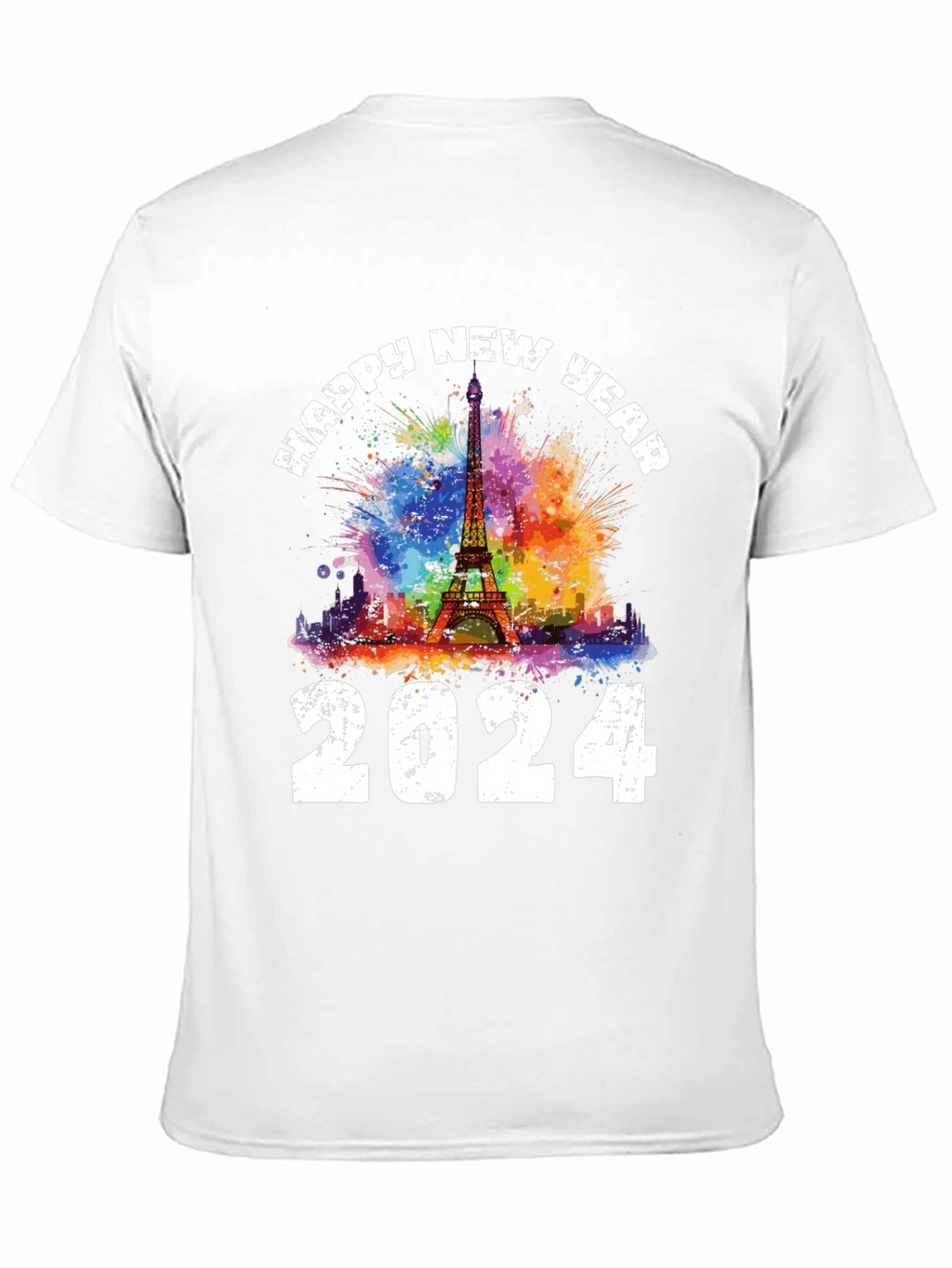 Happy New Year 2024 Eiffel Tower Graphic Tee