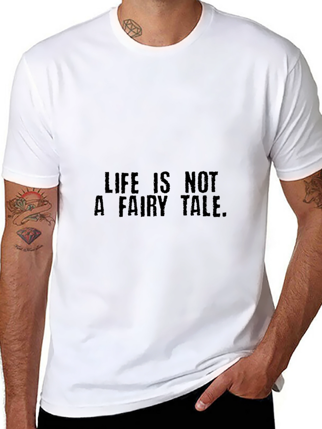 Life Is Not A Fairy Tale Black Graphic Tee