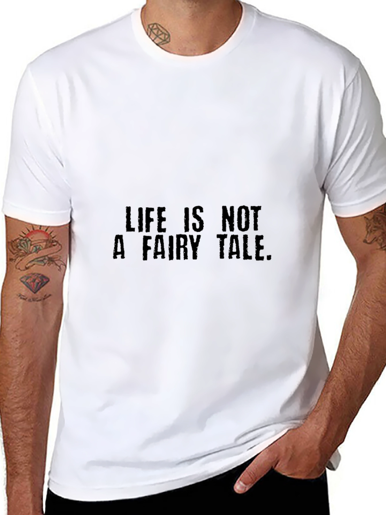 Life Is Not A Fairy Tale Black Graphic Tee