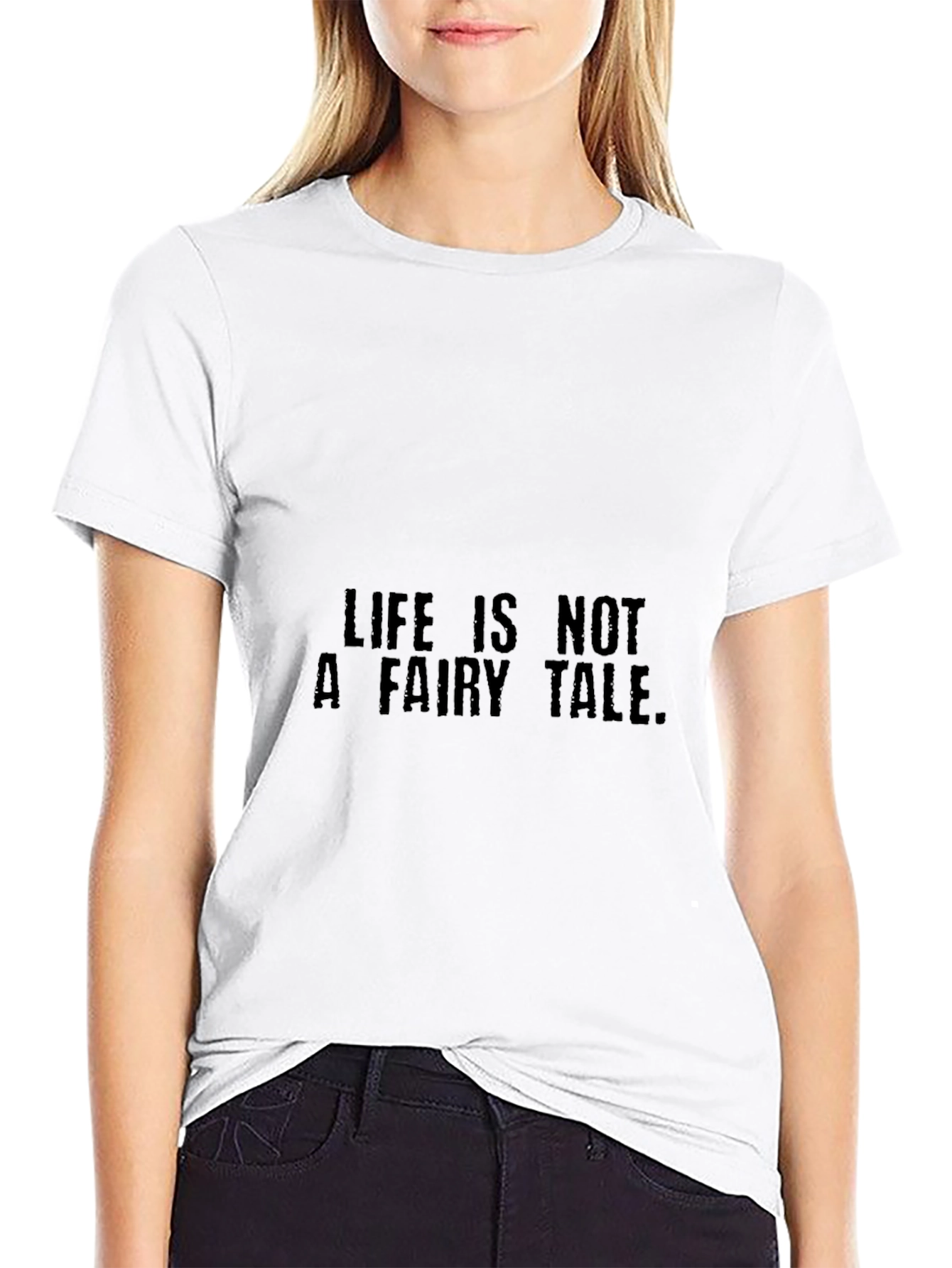 Life Is Not A Fairy Tale Black Graphic Tee