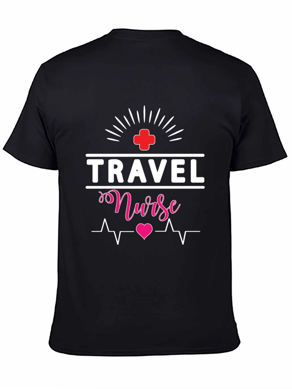 Travel Nurse T-Shirt - Heartbeat Design
