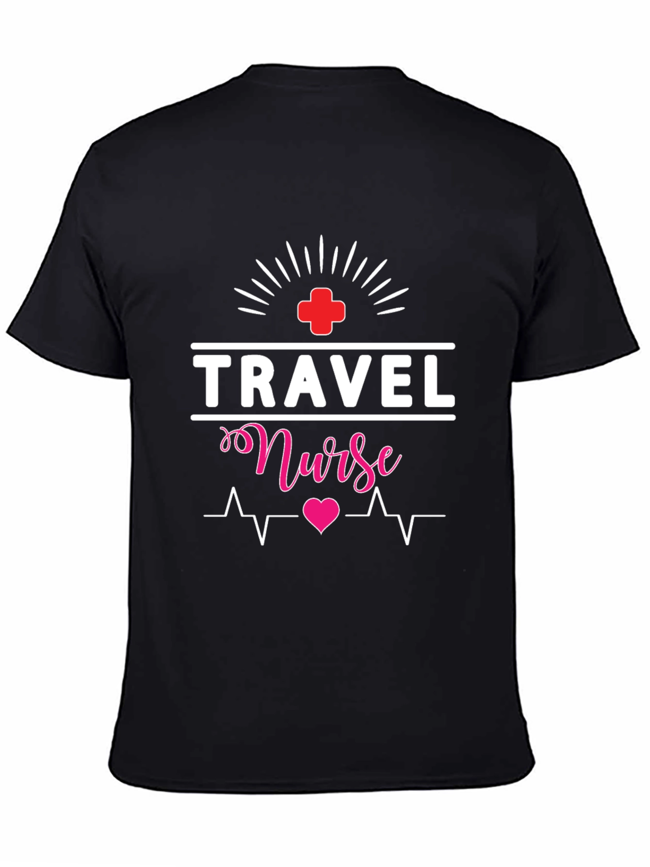 Travel Nurse T-Shirt - Heartbeat Design