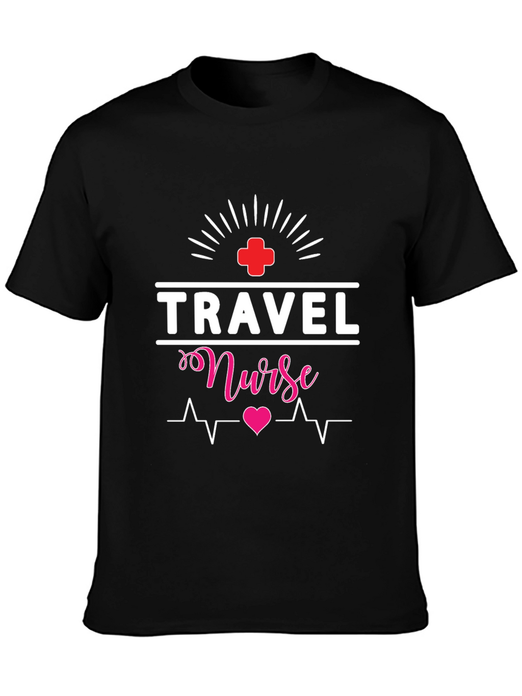 Travel Nurse T-Shirt - Heartbeat Design