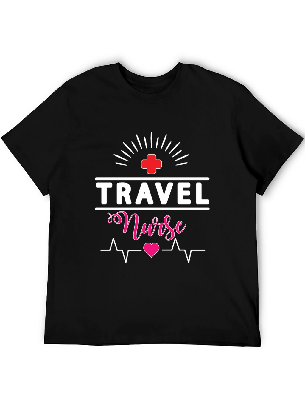 Travel Nurse T-Shirt - Heartbeat Design