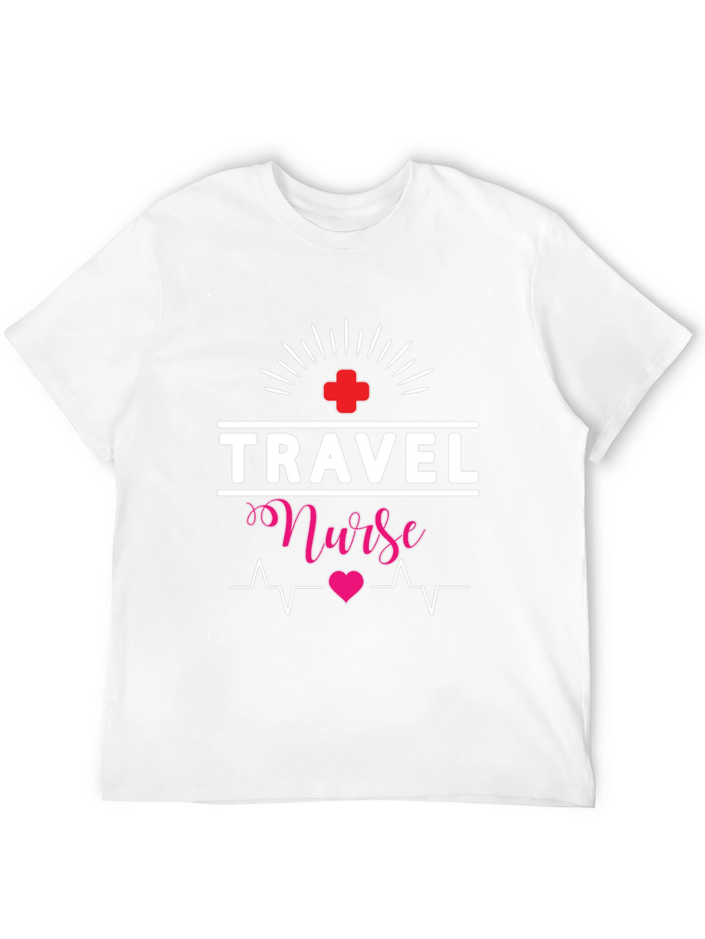 Travel Nurse T-Shirt - Heartbeat Design