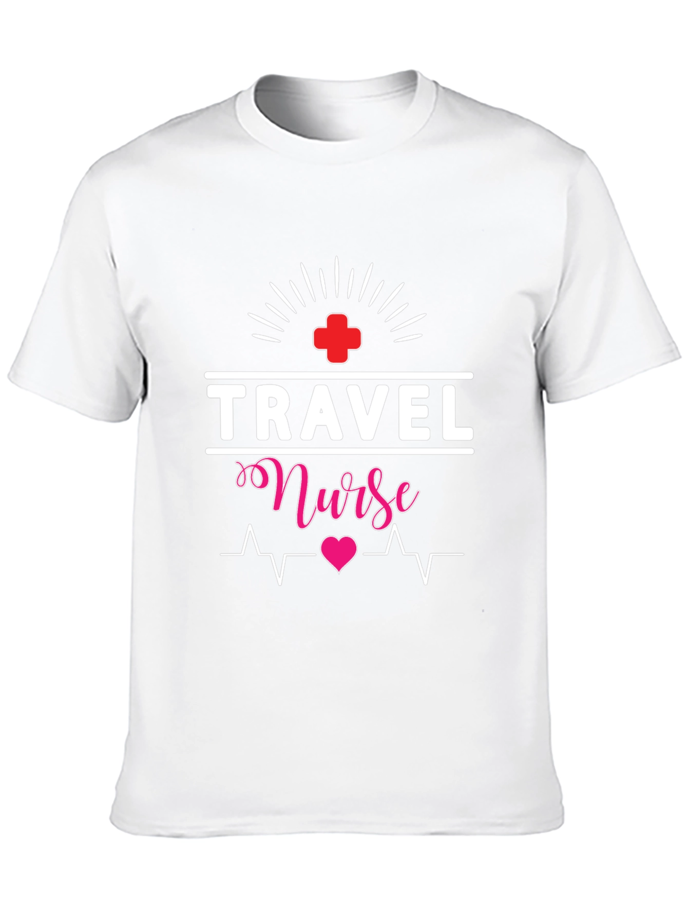 Travel Nurse T-Shirt - Heartbeat Design