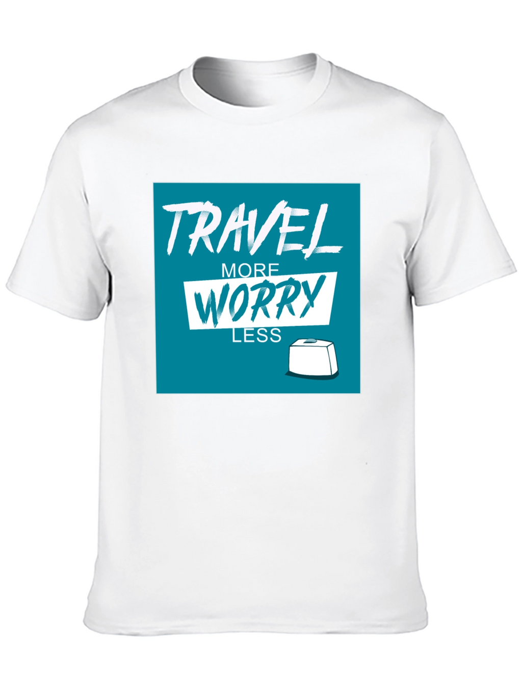 Travel More Worry Less Black Graphic Tee